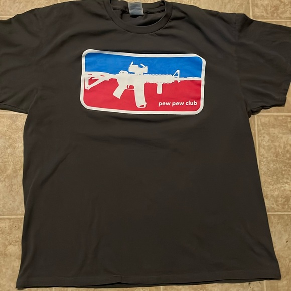 AR pew pew club graphic print T shirt - Picture 1 of 5
